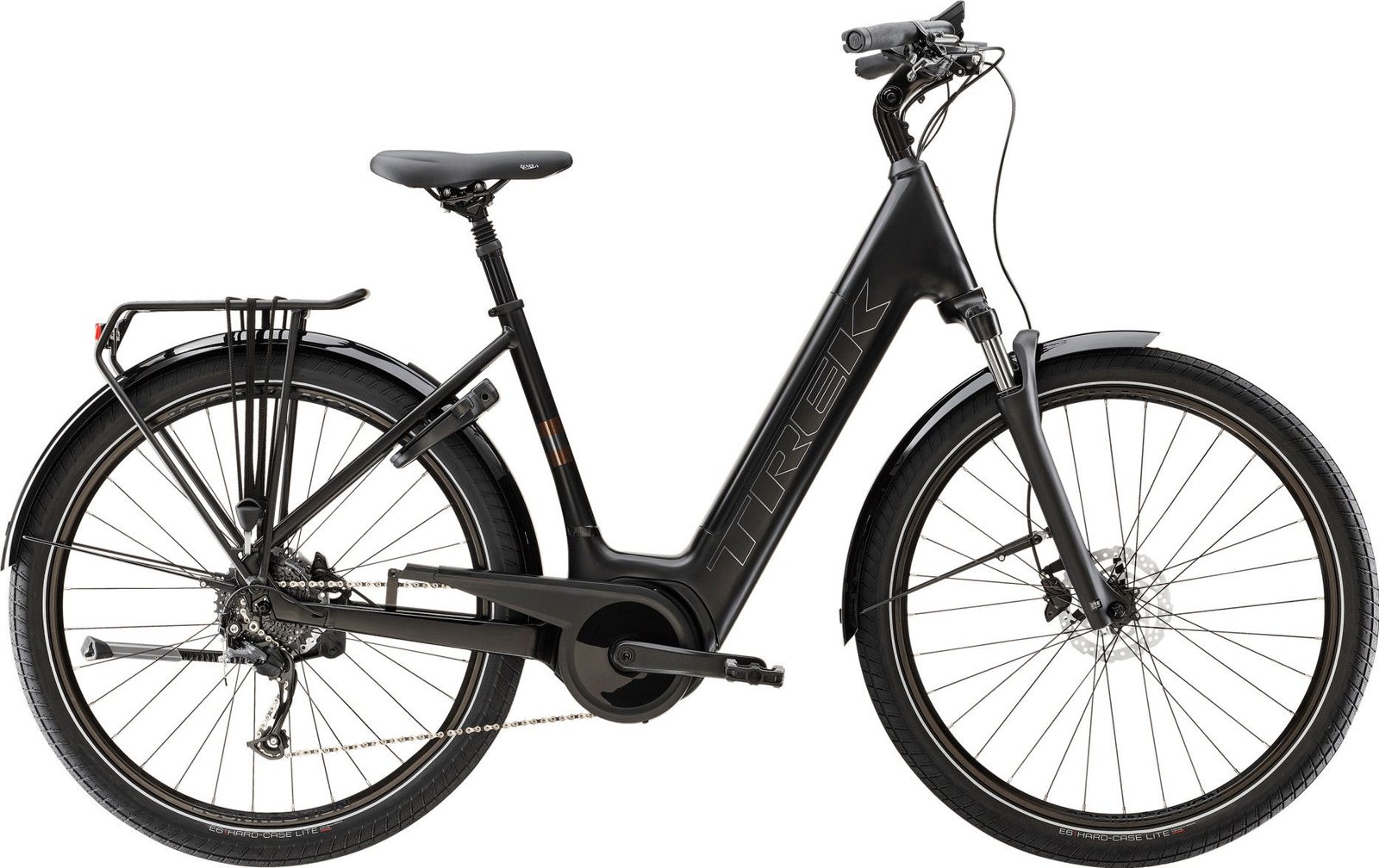 bicicleta eléctrica urbana - Trek Verve+ 1 Lowstep Negro